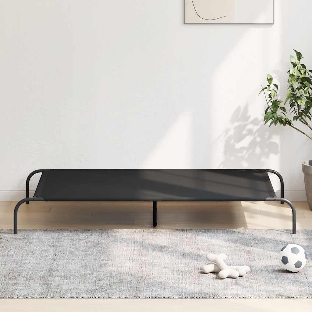 vidaXL Korotettu koiransänky musta 150x90x20 cm Oxford kangas ja teräs