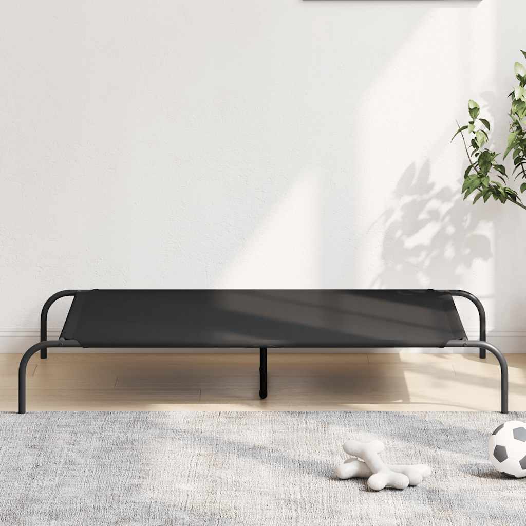 vidaXL Korotettu koiransänky musta 130x80x20 cm Oxford kangas ja teräs