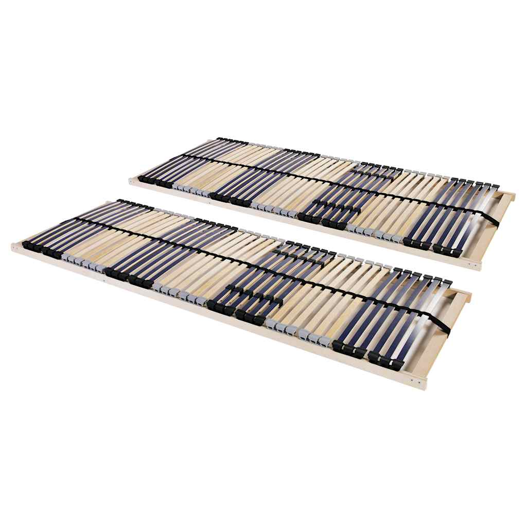 vidaXL Sängyn sälepohjat 2 kpl 42 säleellä 90x200 cm