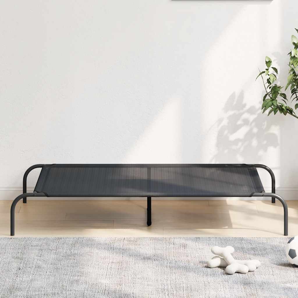 vidaXL Korotettu koiransänky musta 130x80x20 cm tekstiili ja teräs