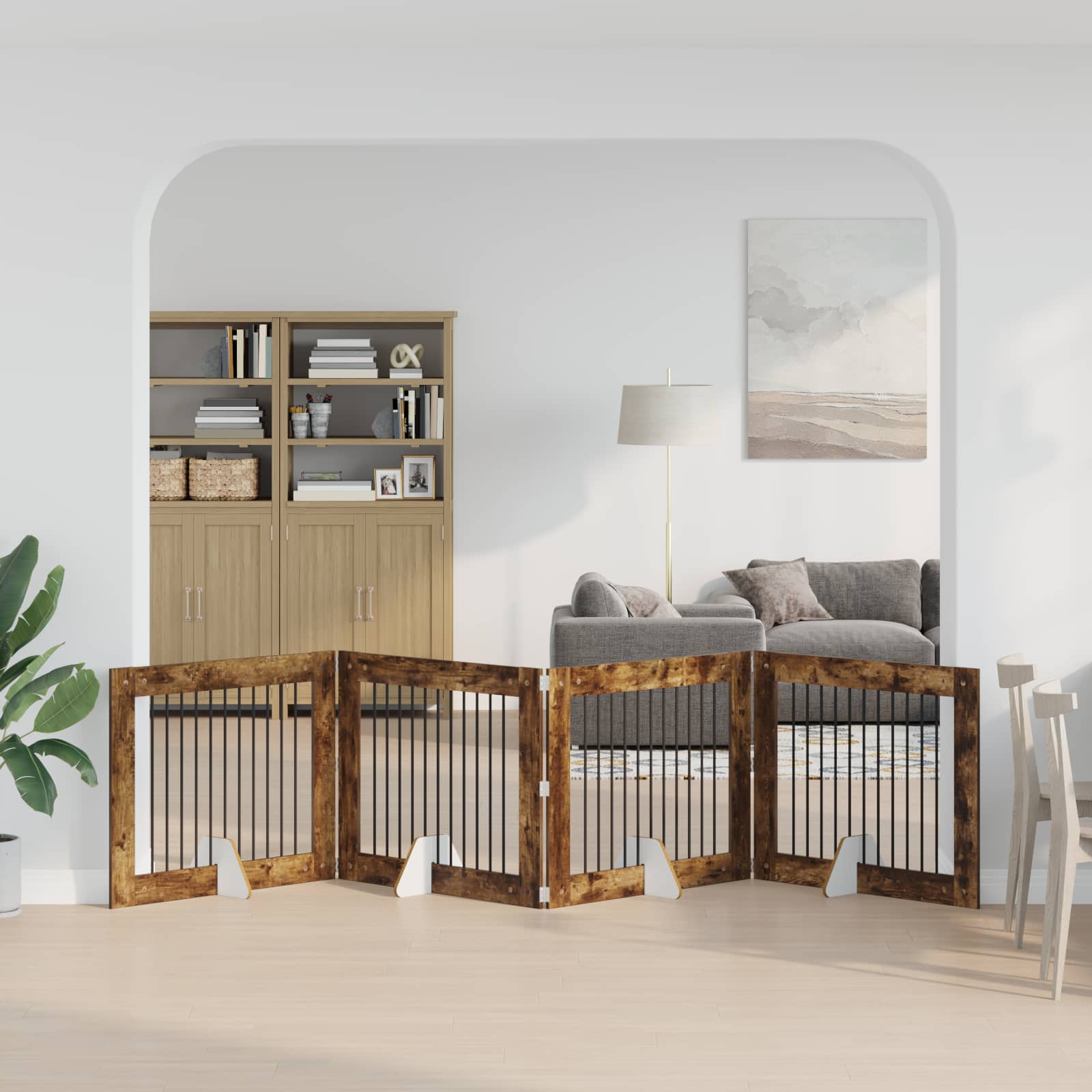 vidaXL koiraportti jalustoilla 4 kpl Savutammi 401 cm