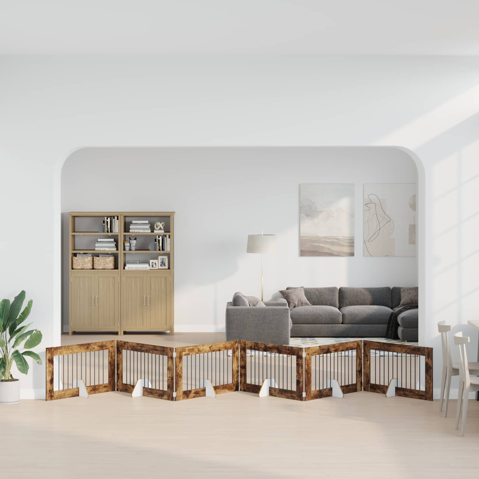 vidaXL koiraportti jalustoilla 6 kpl Savutammi 602 cm
